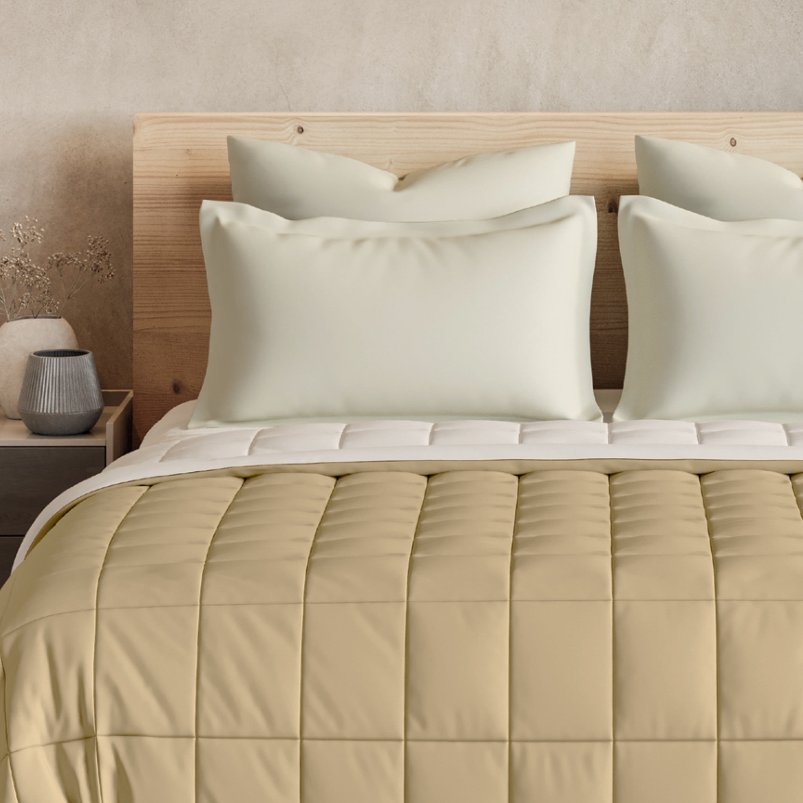 D Decor Creme Collection Oceana-Natural Sand Single Bed Comforter