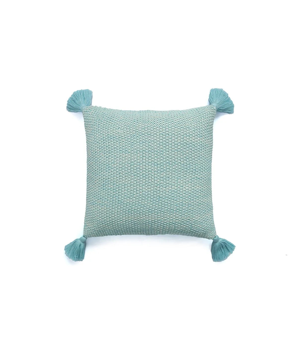 Pluchi Sky Blue & Natural Cushion Cover CCMKB126 16 x 16 | Fresh & Elegant | Enera