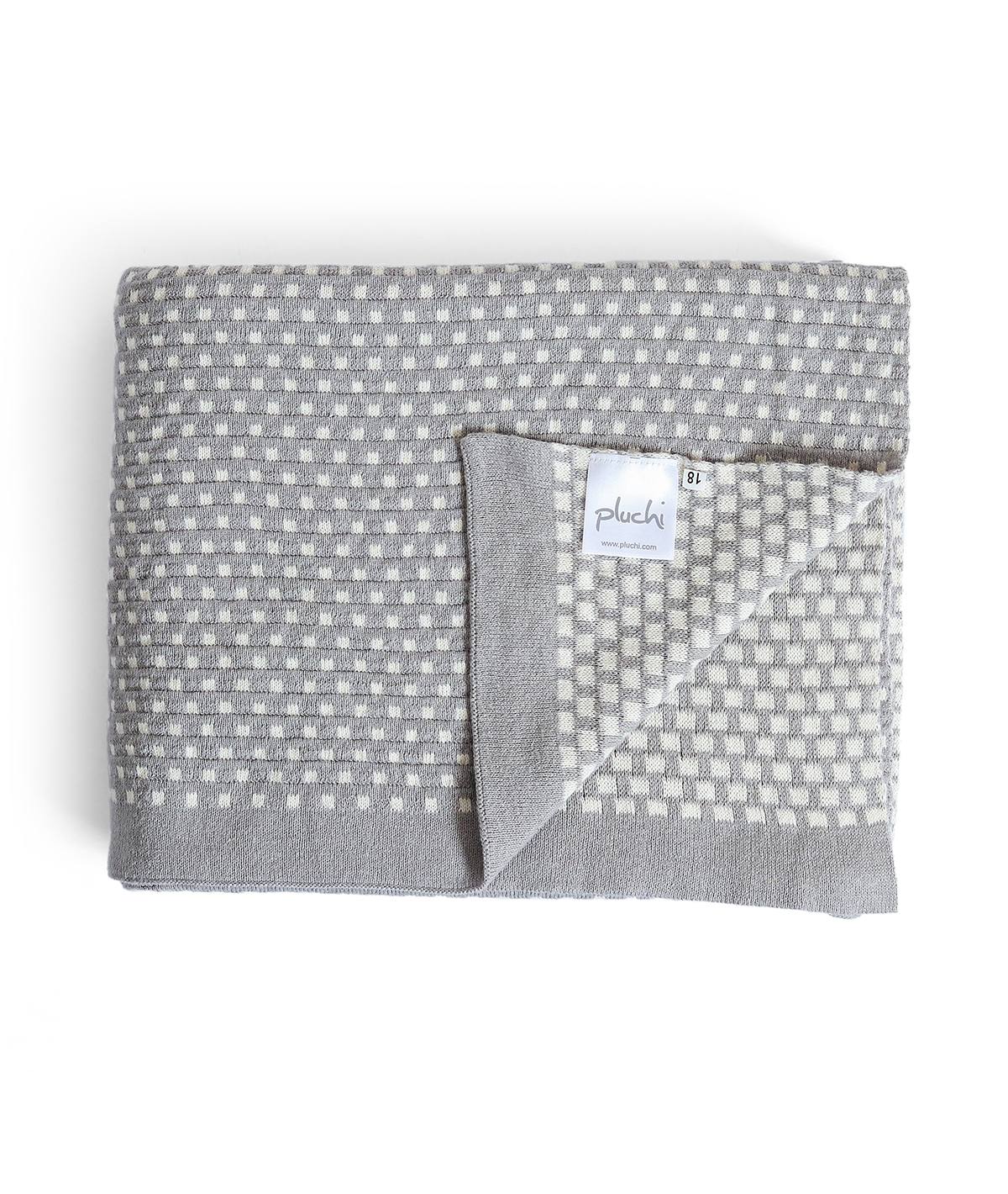 Pluchi Light Grey & Natural Color Throw - THTNYC035 | Stylish and Cozy | Enera