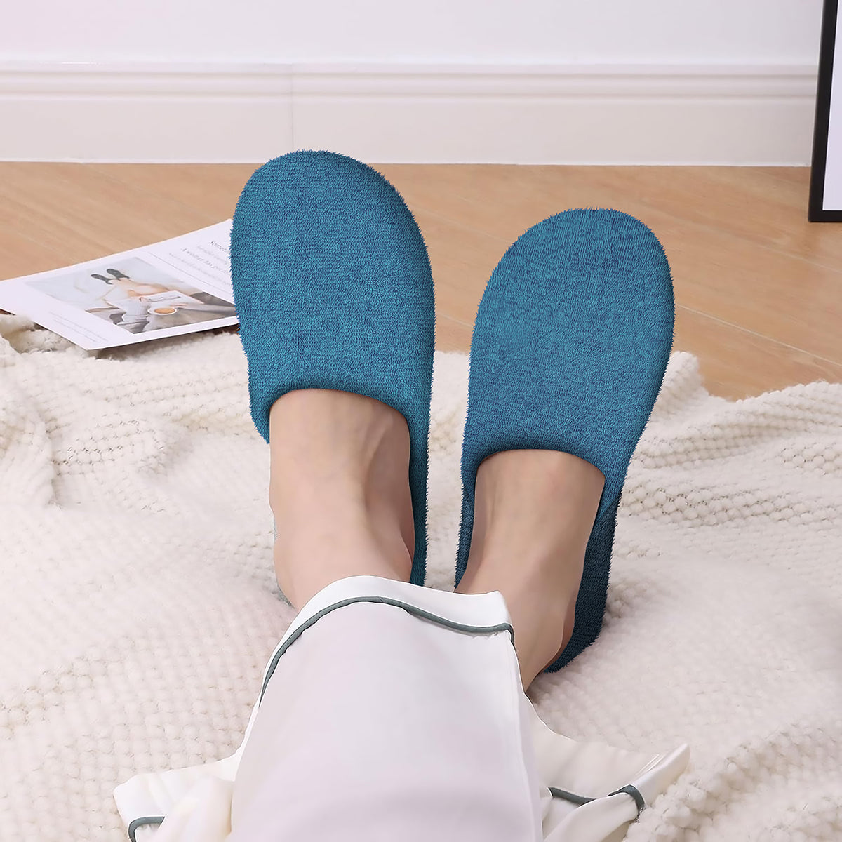 Sassoon Sandy Bath Slippers Peacock Color