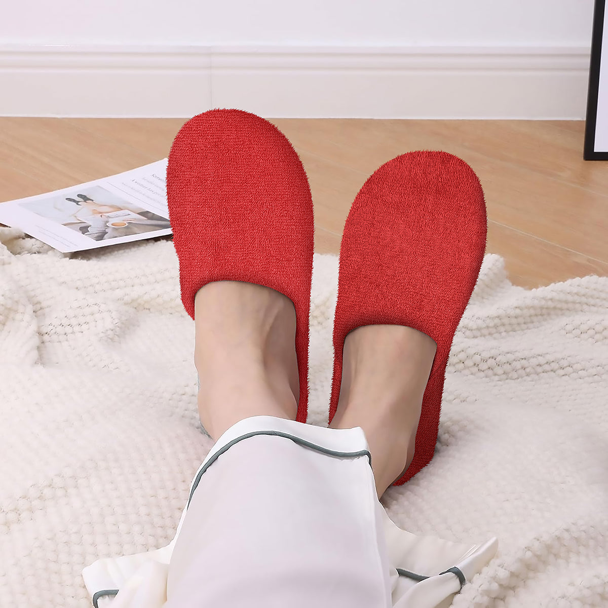 Sassoon Sandy Bath Slippers Red Color