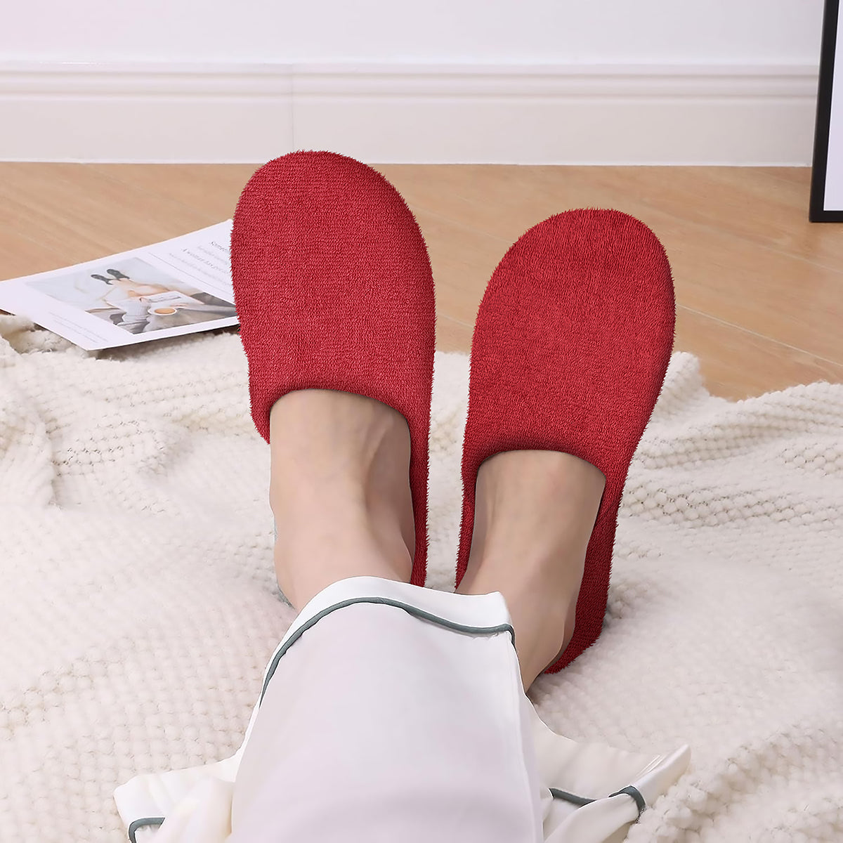 Sassoon Sandy Bath Slippers Maroon Color