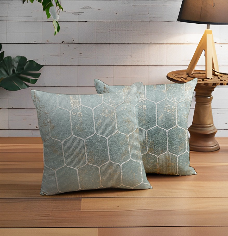 DDR CHAR Blue Cushion Cover 18 x 18 | Elegant Home Décor | Enera