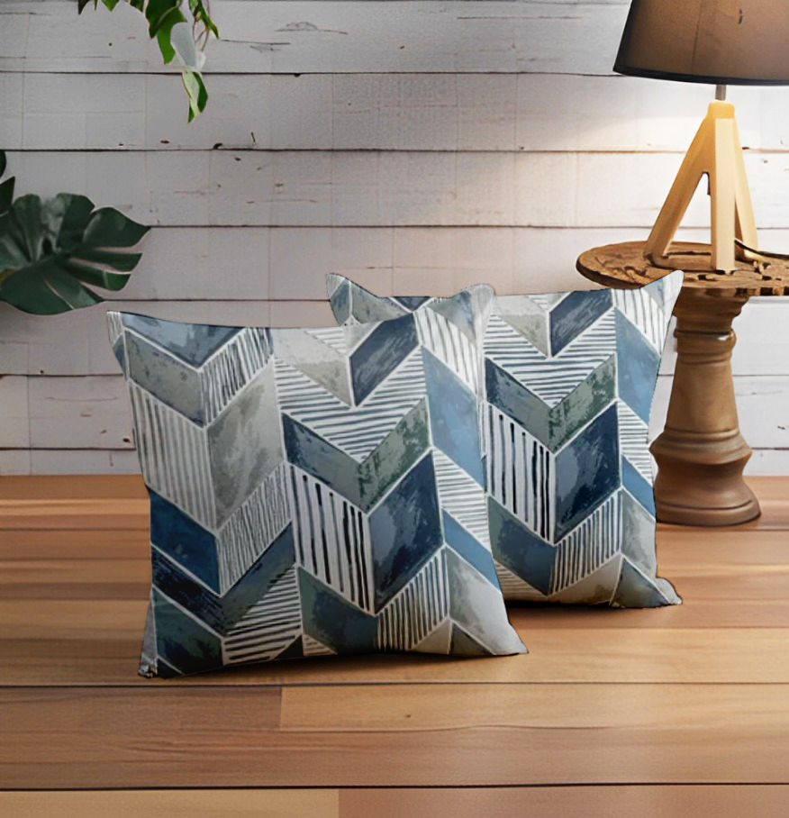 GMO PP 23133 Multi Blue Cushion Cover 18x18 | Vibrant & Stylish | Enera