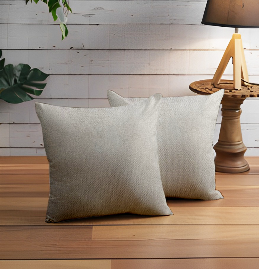 THIVA 00002 Cream Cushion Cover - 18 x 18 Inches | Enera