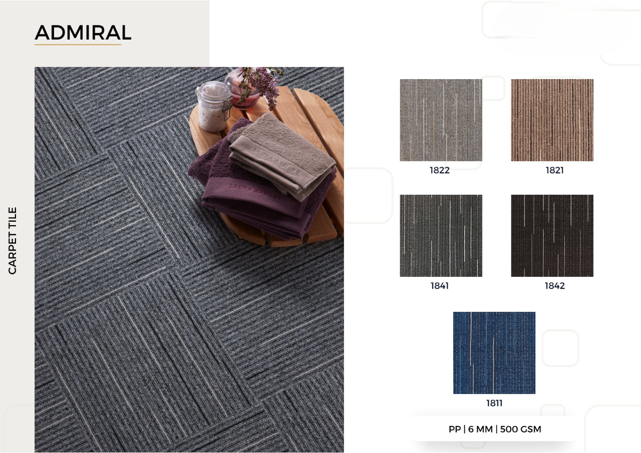 Rosetta Admiral Wall Carpet Tile & Plank Loop Pile | Stylish & Durable Flooring | Enera