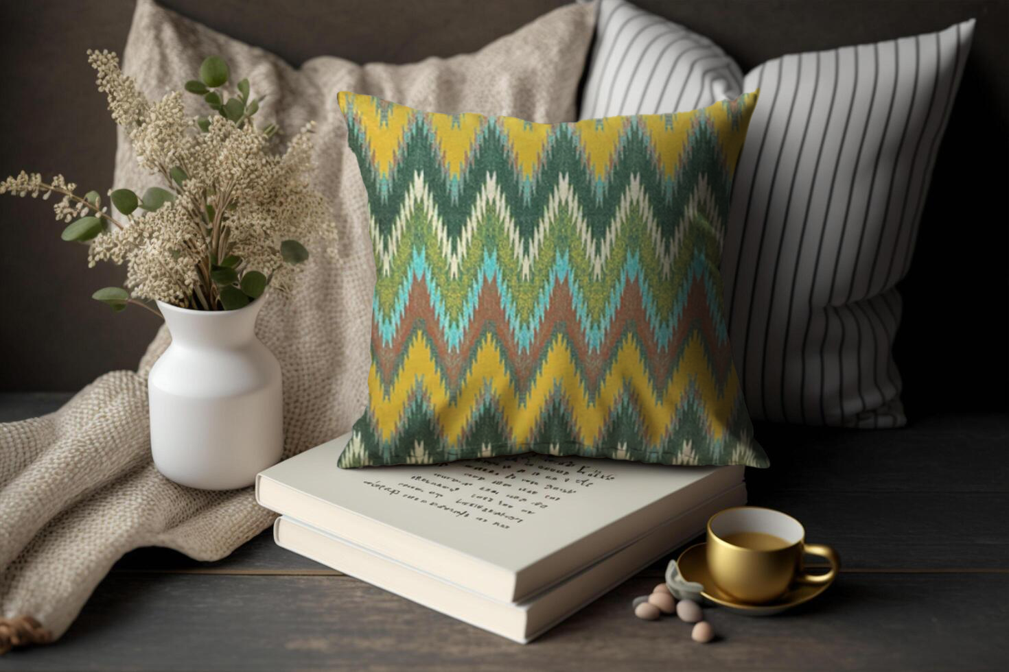 SRM KILI 304 Multi Green Cushion Cover 18x18 Inches | Vibrant & Stylish | Enera