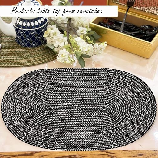 Saprose Craft Oval Placemat PM0001 Grey Color 30cm x 44cm