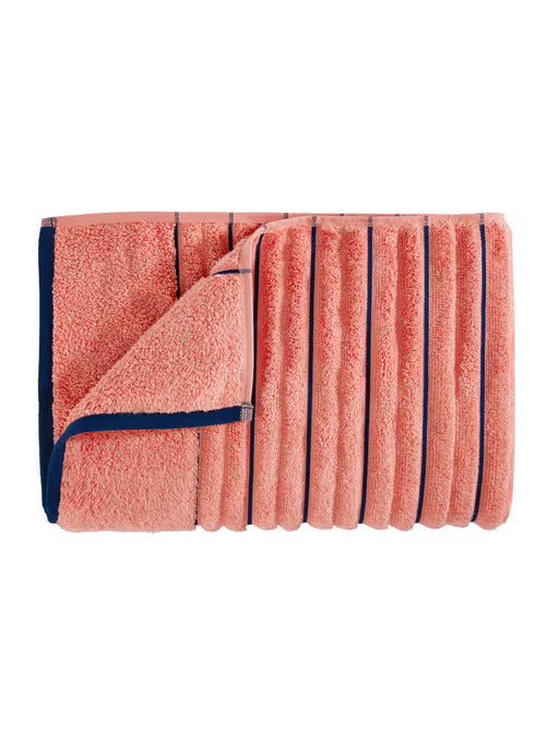 EXOTICA Coral-Navy Bath Towel | Soft & Stylish | Enera