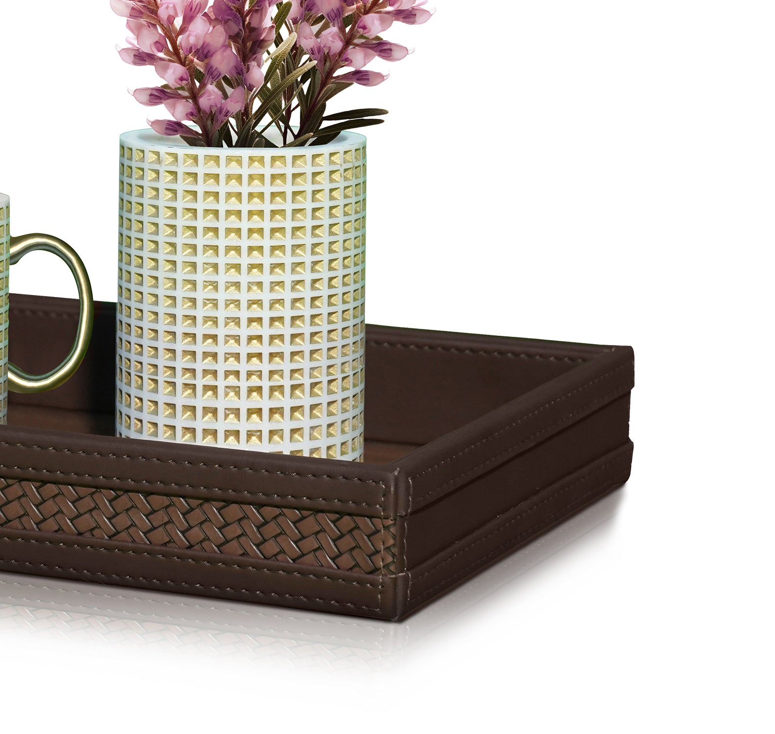 Vivid Rectangle Small Tray in Brown Color