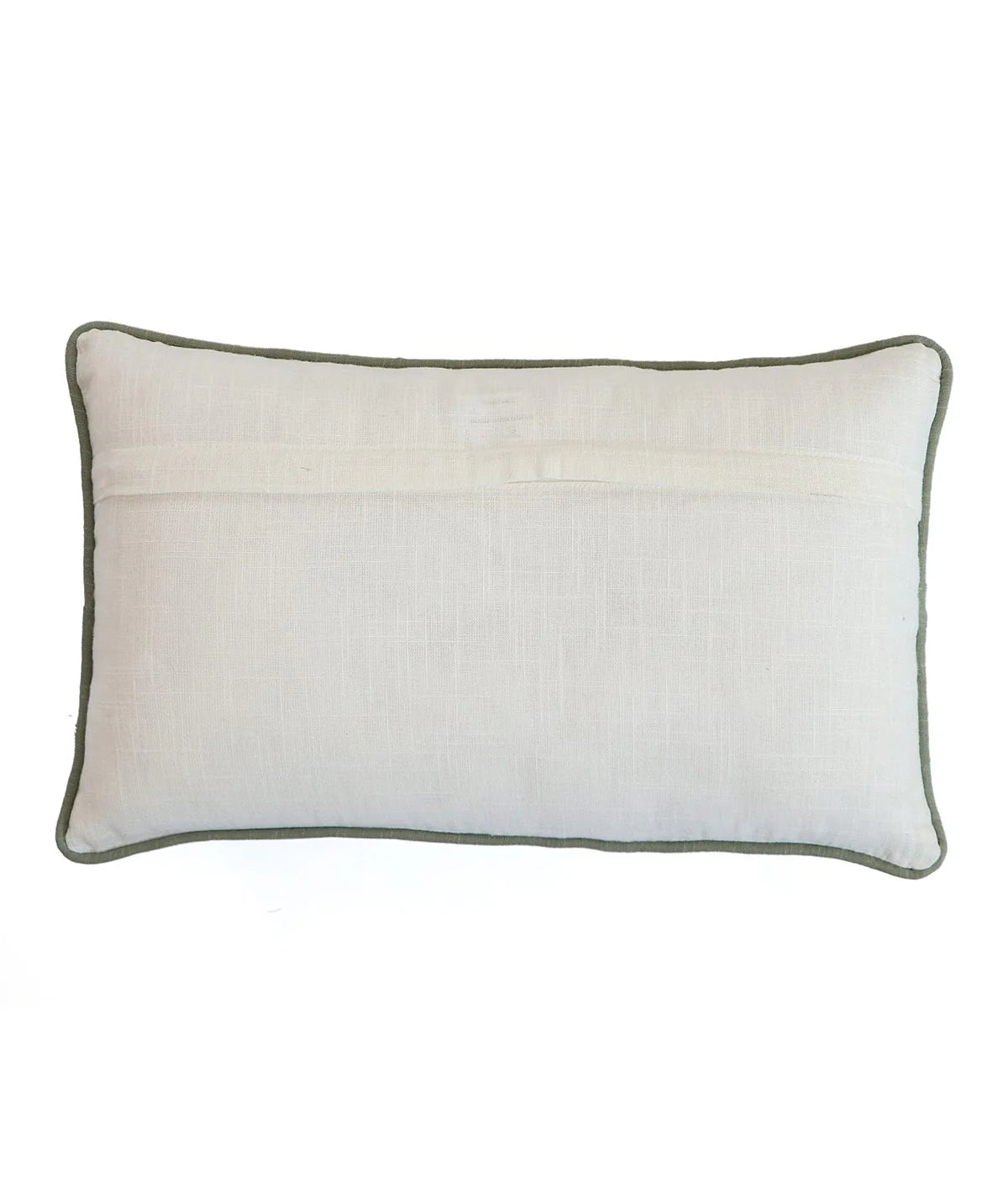 Pluchi Ivory Embroidery Cushion Cover 12 x 20 | Elegant & Detailed | Enera