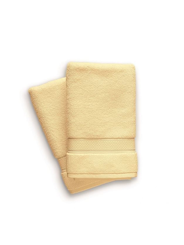 D Decor Crest Collection Buff Yellow Hand Towel | Soft & Stylish Bath Essential | Enera