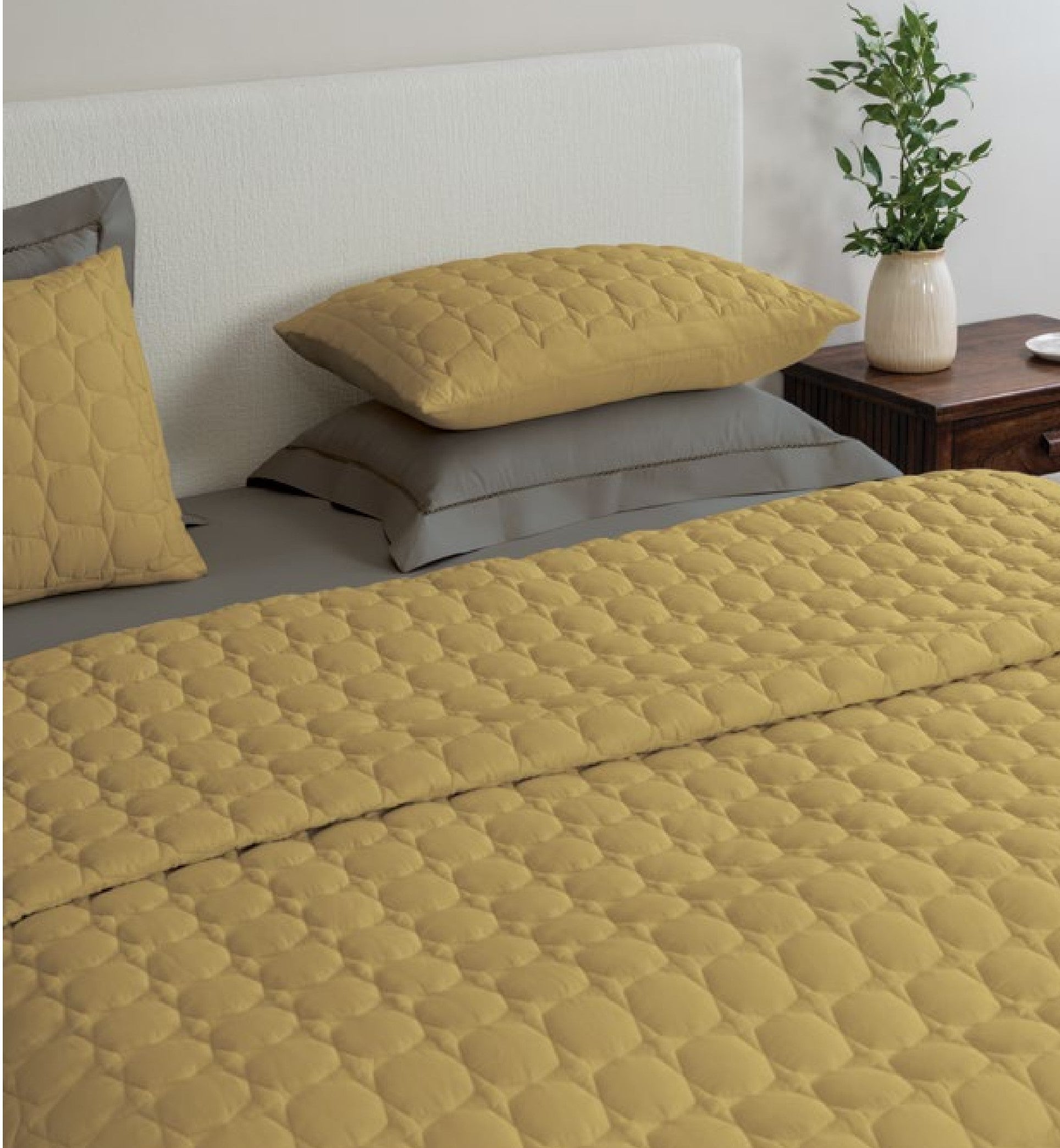 D Decor Legacy II Collection Golden Palm-Fallen Rock CQ10 Quilted Bedspread Set