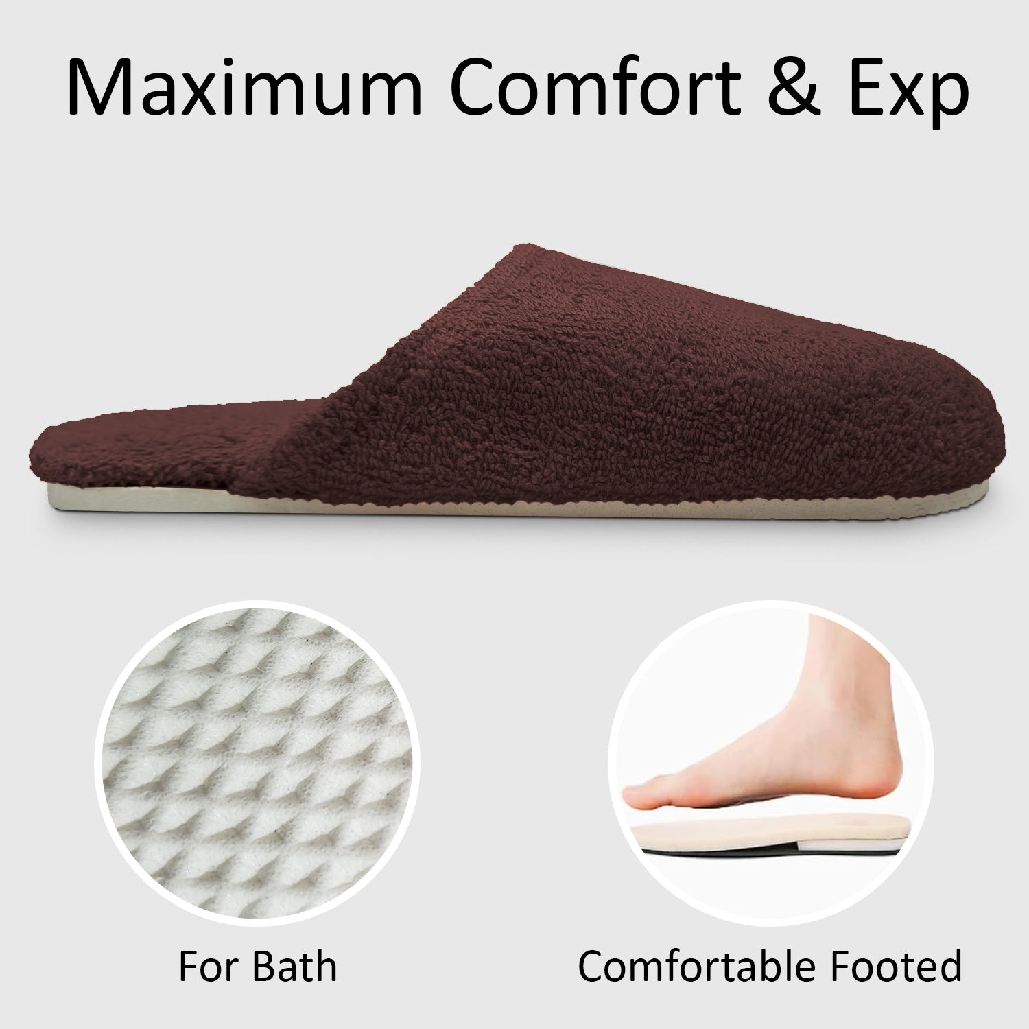 Sassoon Sandy Bath Slippers Cocoa Color