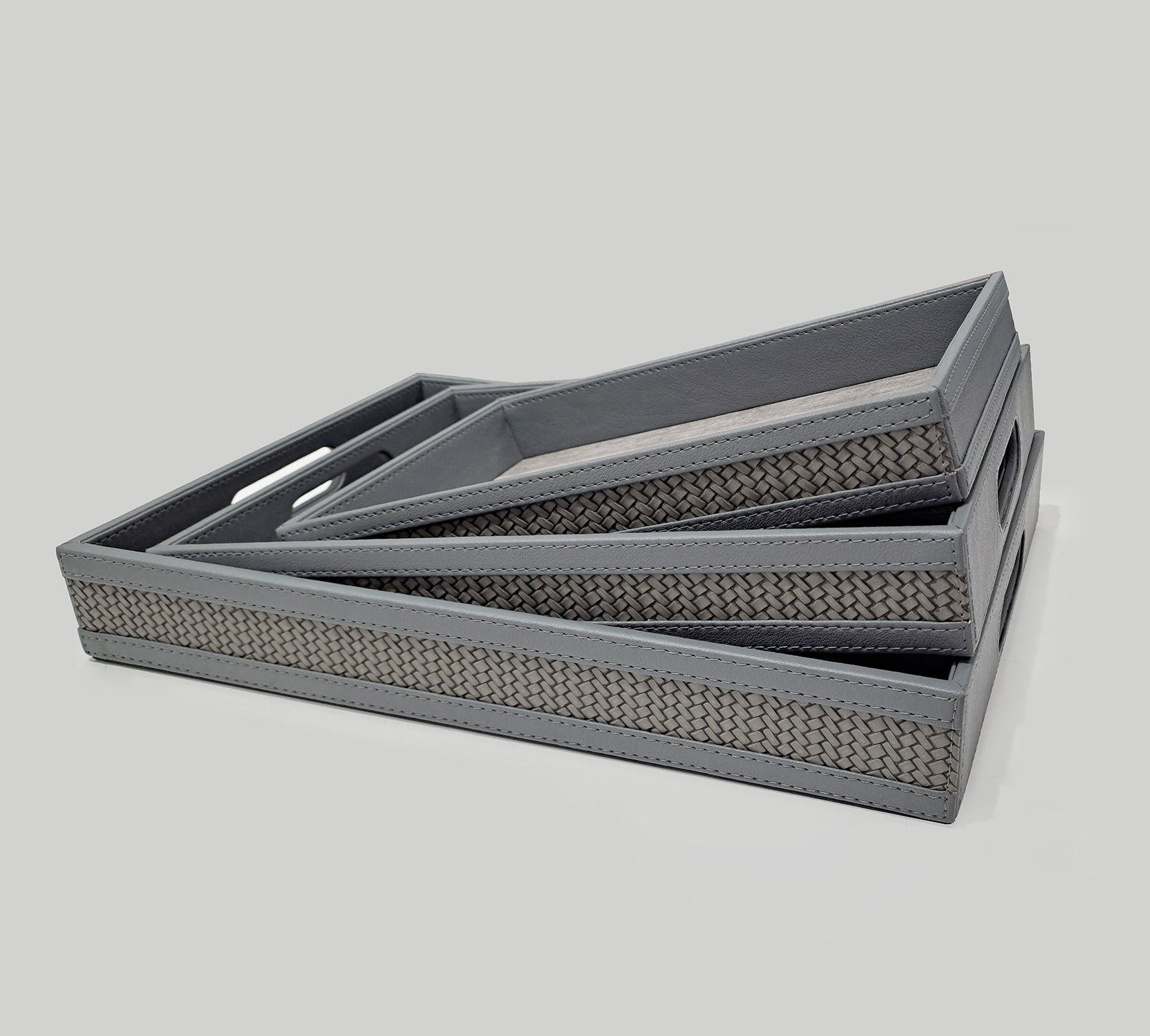 Vivid Rectangle Big Tray in Grey Color