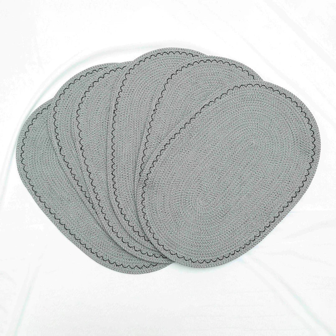 Saprose Pattern Oval Placemat PM0004 Grey Color 30cm x 44cm