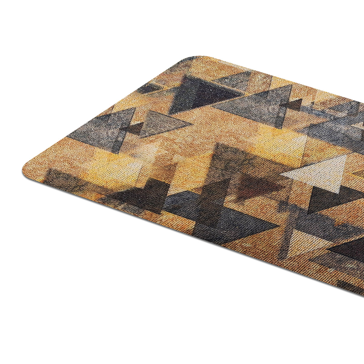 Shresmo PVC Multi Utility Designer Tufted Mat - 40cm X 60cm Yellow Pyramid Texture