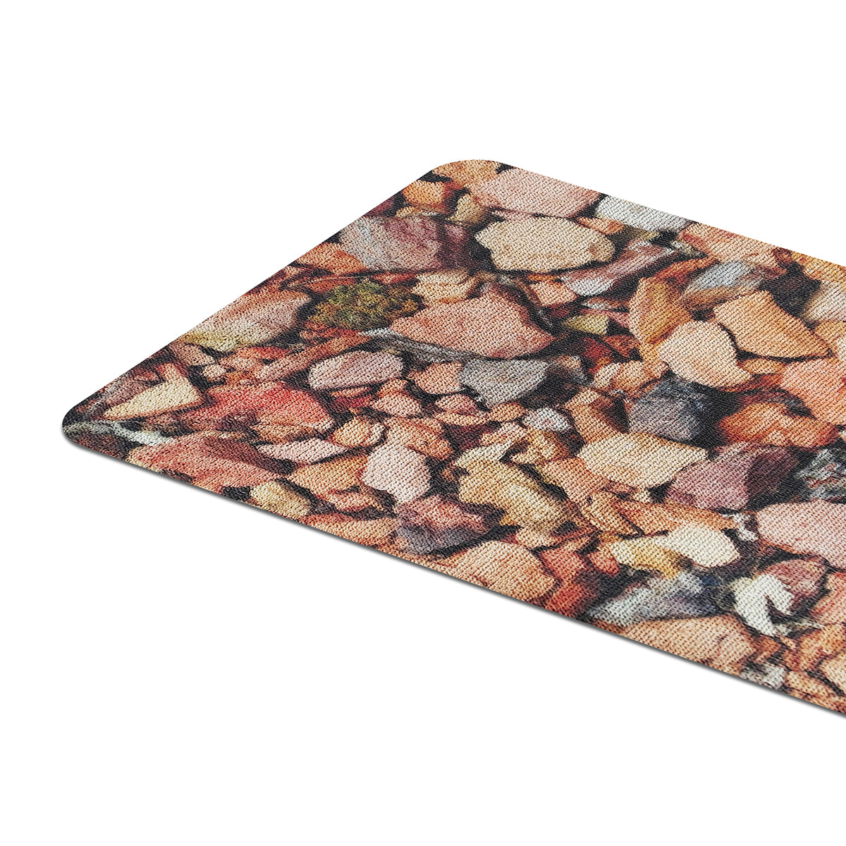 Shresmo PVC Multi Utility Designer Tufted Mat - 40cm X 60cm Red Stone Texture