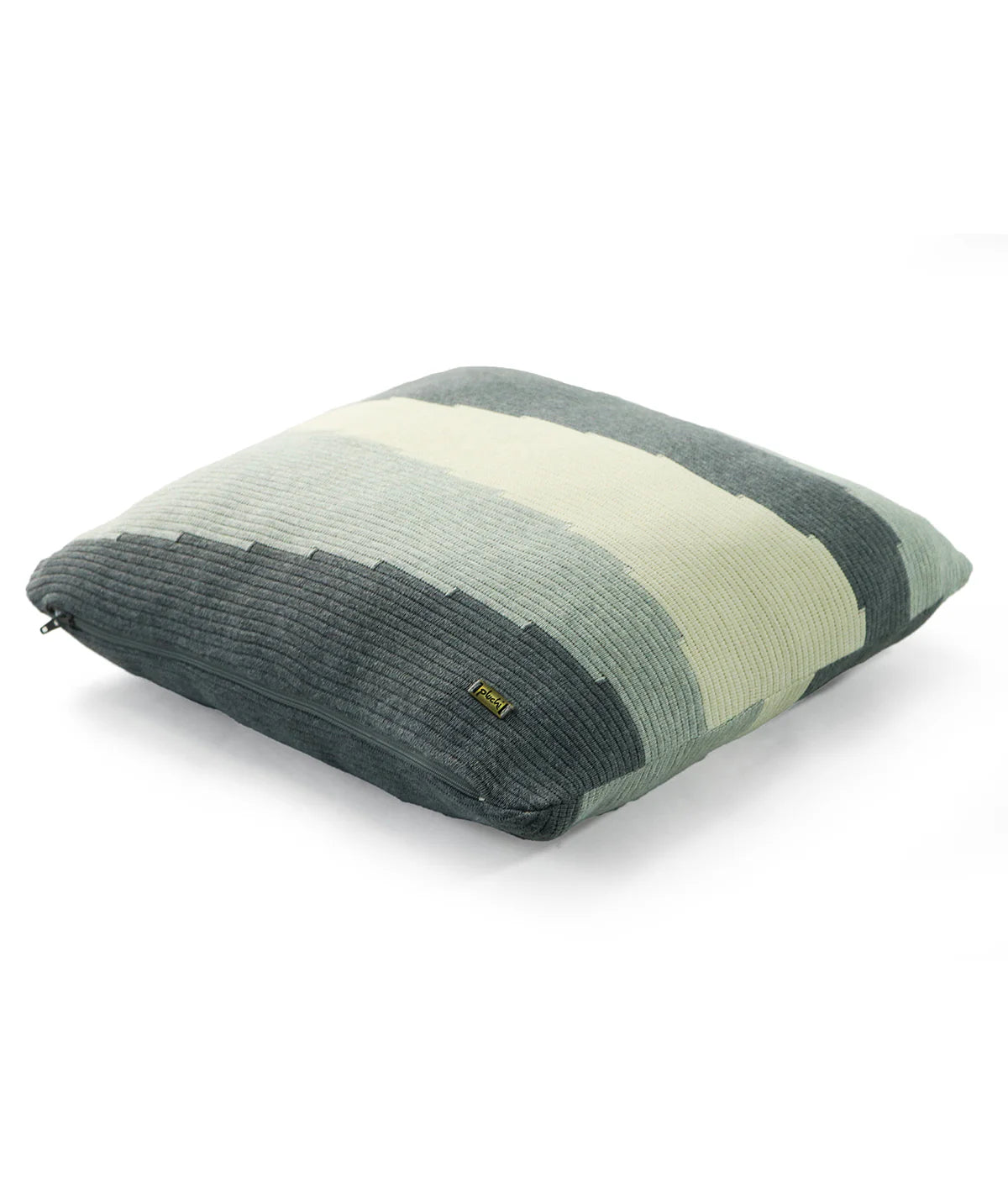 Pluchi Maverick Light Grey Melange, Black & Natural Color Cushion Cover CCSTP363 16 x 16