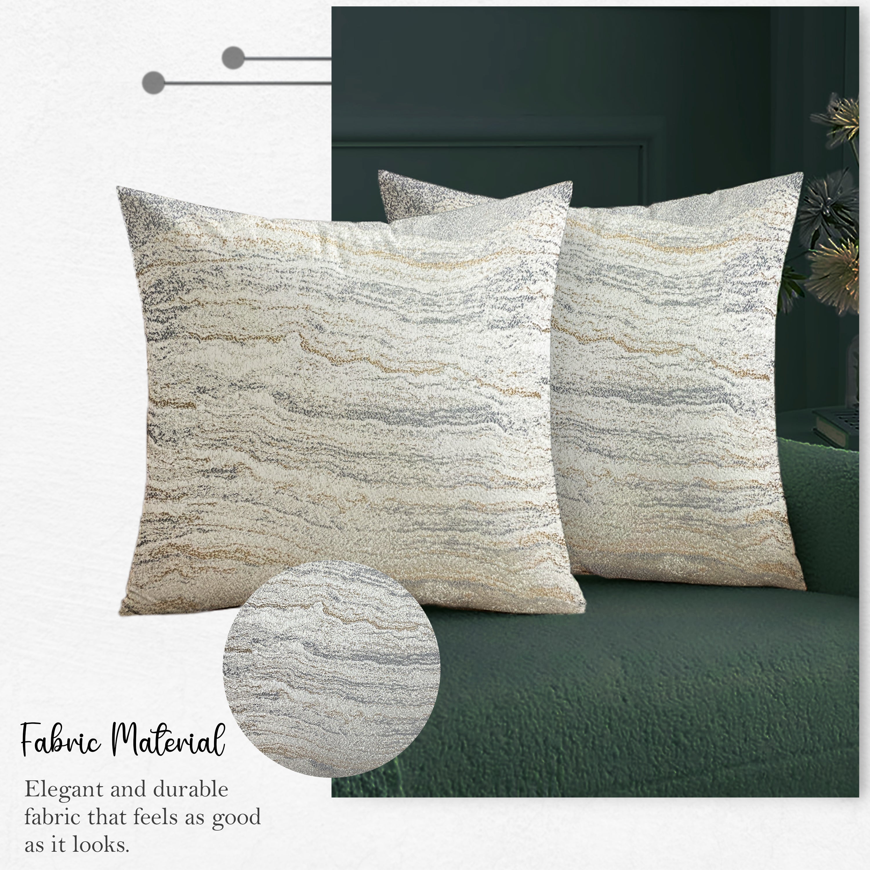 DDR DRTX03 JD 328 White Colour Cushion Cover 16 x 16 | Timeless Elegance | Enera