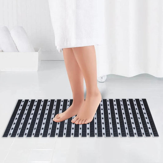 Enera PVC Shower Mat, Anti Skid with Foot Scrubber & Rubber Backing for Bath Room