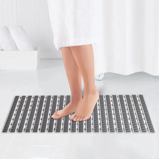 Enera PVC Shower Mat, Anti Skid with Foot Scrubber & Rubber Backing for Bath Room