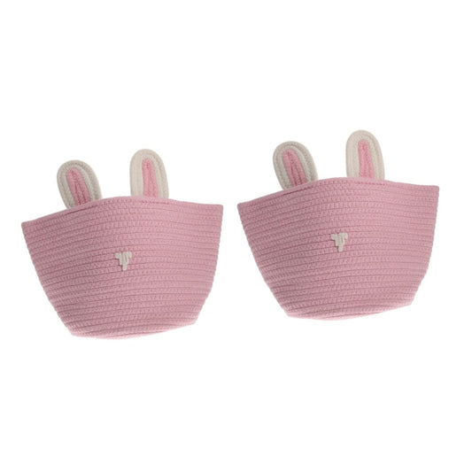 Enera Foldable Jute Storage Basket | Pink | With Lid & Handle
