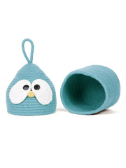 Enera Aqua Jute Foldable Storage Basket with Lid & Handle