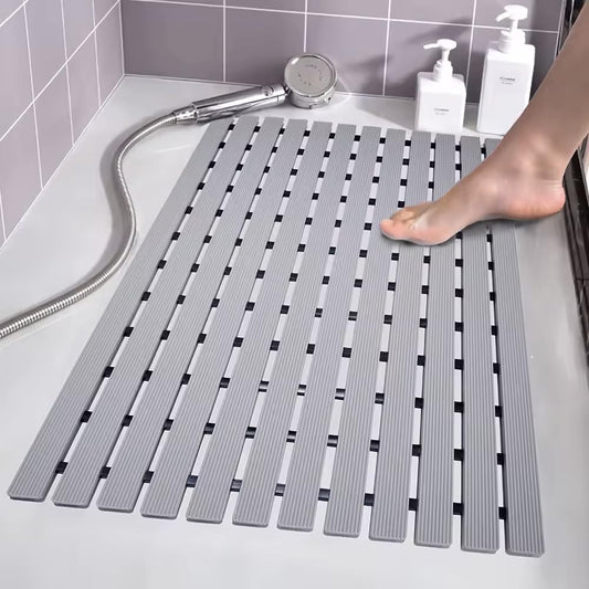 Enera PVC Shower Mat, Anti Skid with Foot Scrubber & Rubber Backing for Bath Room