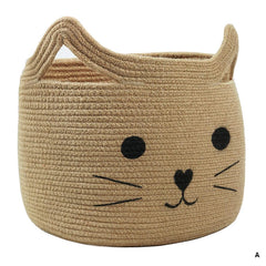 Enera Beige Foldable Jute Storage Basket with Lid