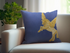 K. Niketan Pegasus Royal Blue Cushion Cover 16 x 16 | Elegant & Bold | Enera