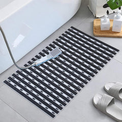 Enera PVC Shower Mat, Anti Skid with Foot Scrubber & Rubber Backing for Bath Room