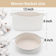 Enera White Jute Foldable Storage Basket with Handle