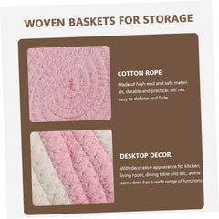Enera Foldable Jute Storage Basket | Pink | With Lid & Handle