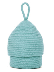 Enera Aqua Jute Foldable Storage Basket with Lid & Handle