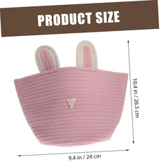 Enera Foldable Jute Storage Basket | Pink | With Lid & Handle