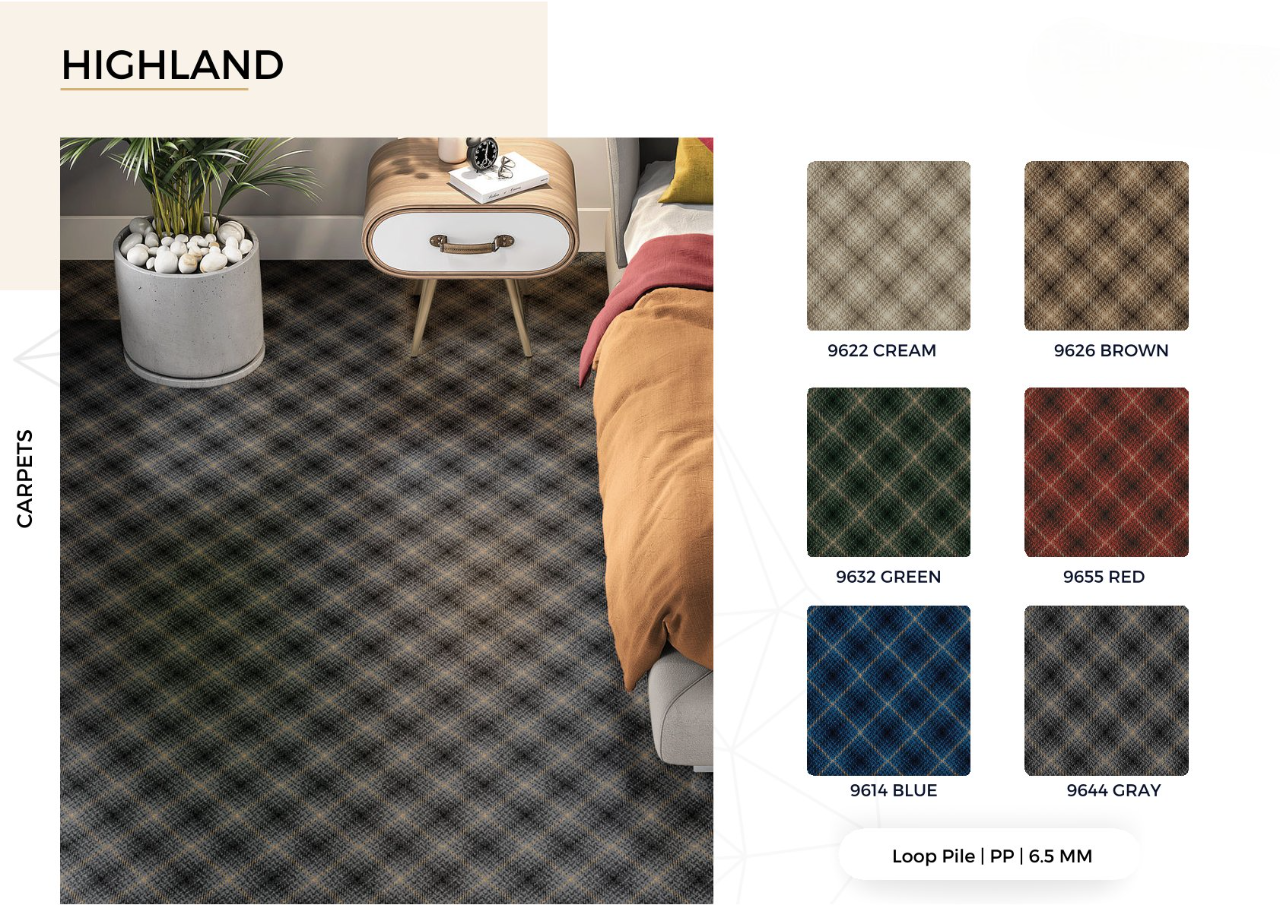 Rosetta Highland Wall Carpets | Gray Loop Pile | Elegant & Durable Flooring | Enera