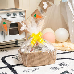 Enera Beige Foldable Jute Storage Basket with Lid & Handle