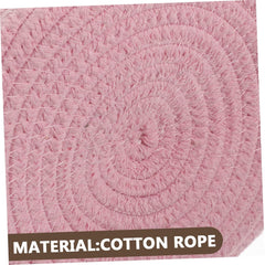 Enera Foldable Jute Storage Basket | Pink | With Lid & Handle