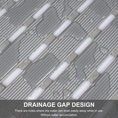 Enera PVC Shower Mat, Anti Skid with Foot Scrubber & Rubber Backing for Bath Room