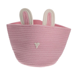Enera Foldable Jute Storage Basket | Pink | With Lid & Handle