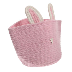 Enera Foldable Jute Storage Basket | Pink | With Lid & Handle
