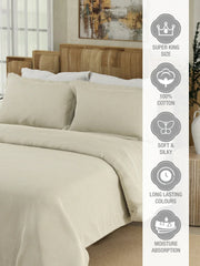 Boutique Printed King Bedsheet with 2 Pillow Covers 100% Pure Cotton