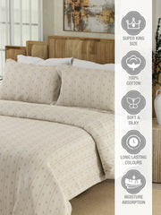 Boutique Printed King Bedsheet with 2 Pillow Covers 100% Pure Cotton