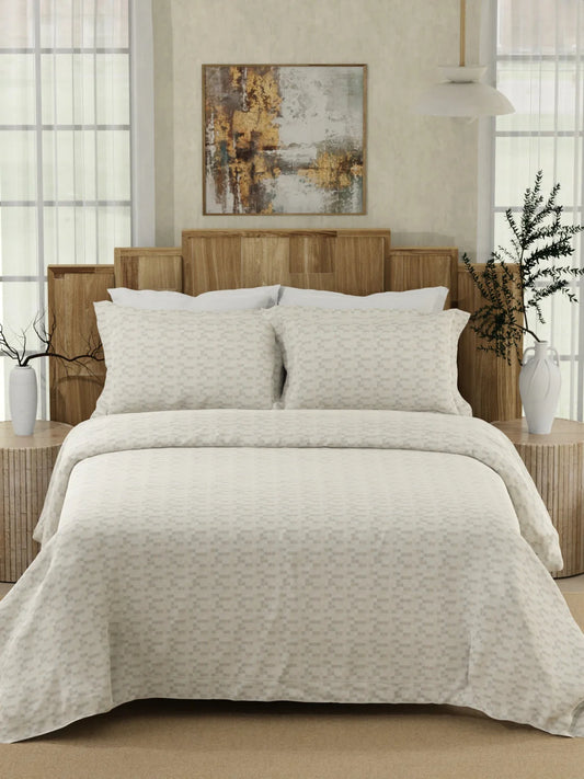 Boutique Super King Bedsheet with 2 Pillow Covers 100% Pure Cotton