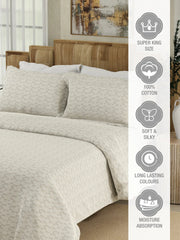 Boutique Super King Bedsheet with 2 Pillow Covers 100% Pure Cotton