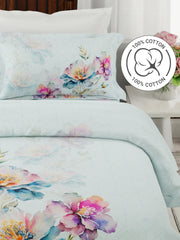 Boutique Super King Bedsheet with 2 Pillow Covers 100% Pure Cotton