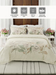 Boutique Super King Bedsheet with 2 Pillow Covers 100% Pure Cotton