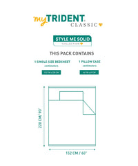 my Trident Stripe Single Bedsheet with Pillow Cover 100% Pure Cotton