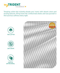my Trident Stripe Single Bedsheet with Pillow Cover 100% Pure Cotton